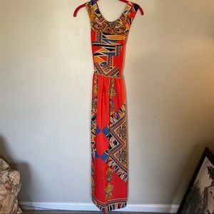 Lovers + Friends Red Openback Maxi Dress small